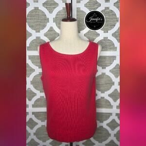 Andrea Viccaro Red Boatneck Sleeveless Sweater Size Large